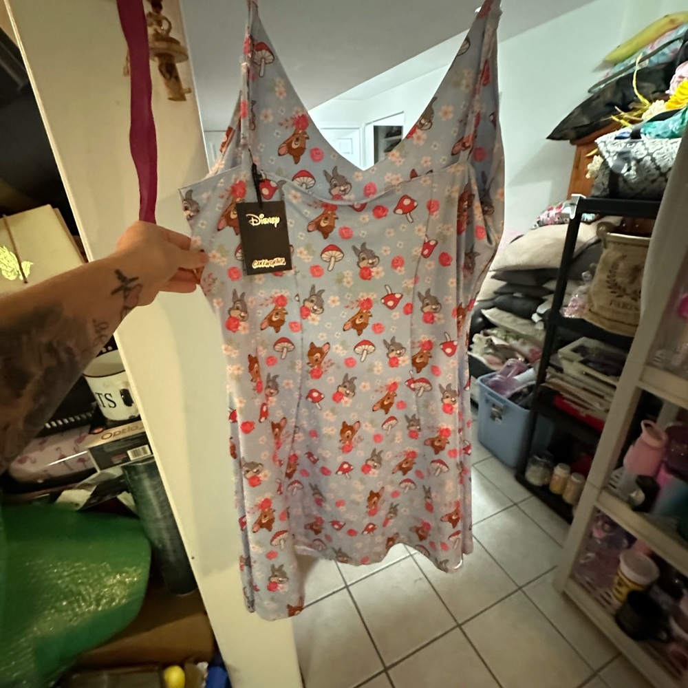 Disney Women's Chemise - Light Blue with Red and White Accents